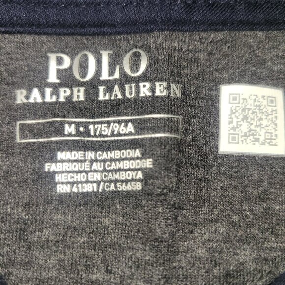 Polo Ralph Lauren Shirt Mens Medium Navy Blue 1/4 Zip Up Pullover Viscose Blend - Picture 2 of 16